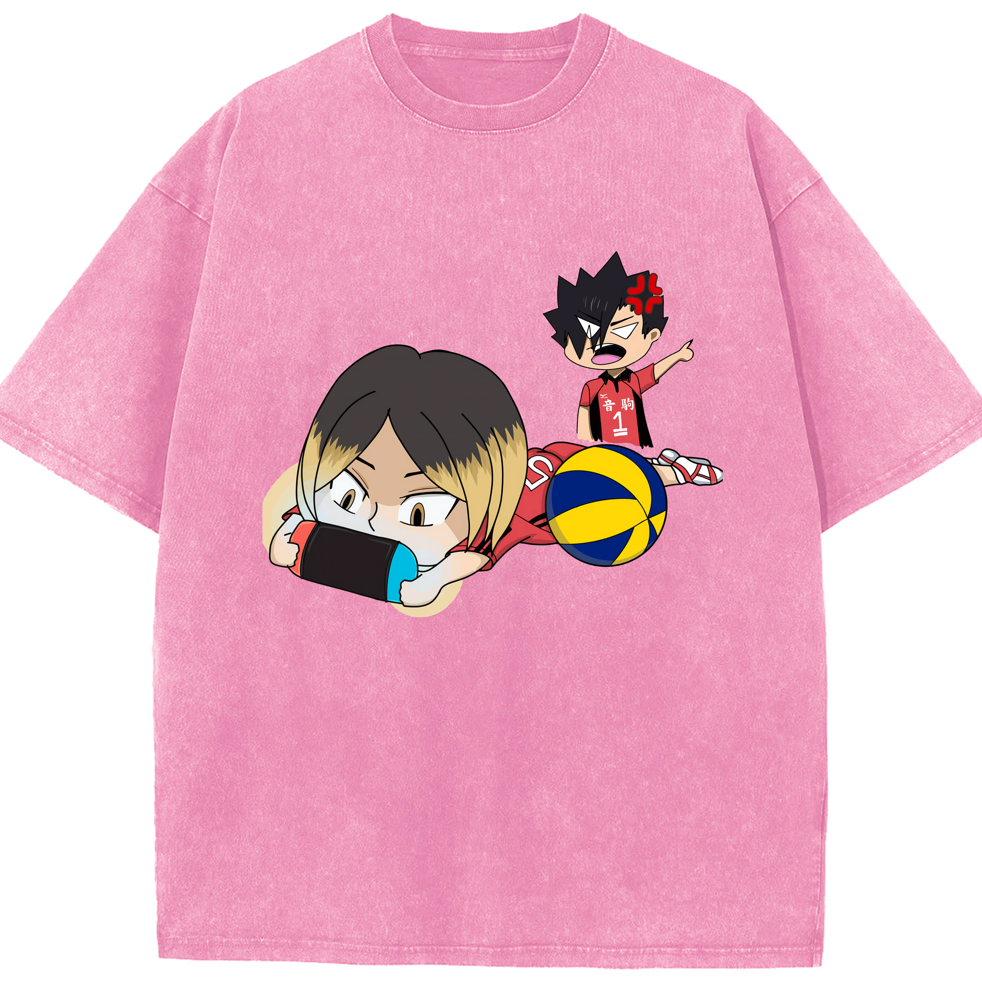 （画像用） ハイキュー!! Haikyu!! 綿100% ヴィンテージ風 半袖Tシャツ（フロントプリント）